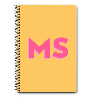A5 Spiral Notebook Personalized Monogram Initial 3D Shadow Text Notebook - Stylizedd.com