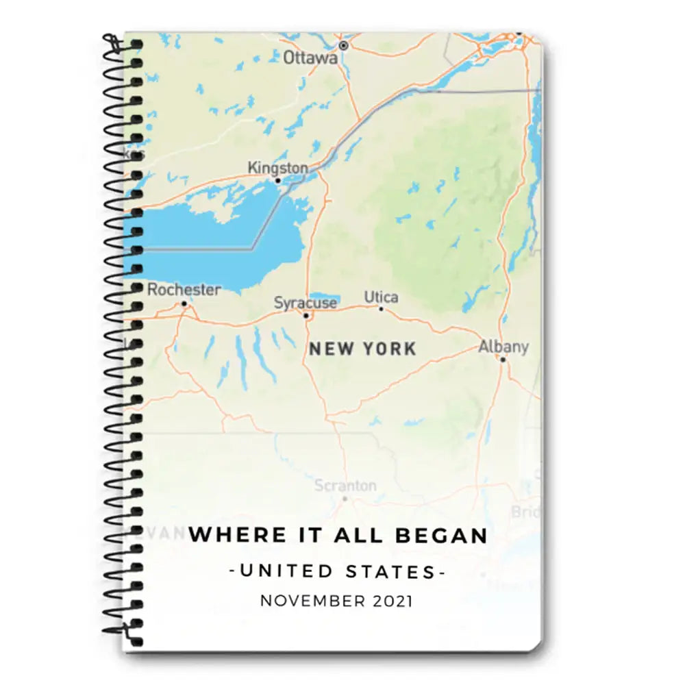 A5 Spiral Notebook Personalized map, Notebook - Stylizedd