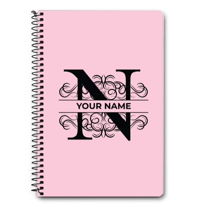 A5 Spiral Notebook Split Floral Initial Notebook - Stylizedd.com