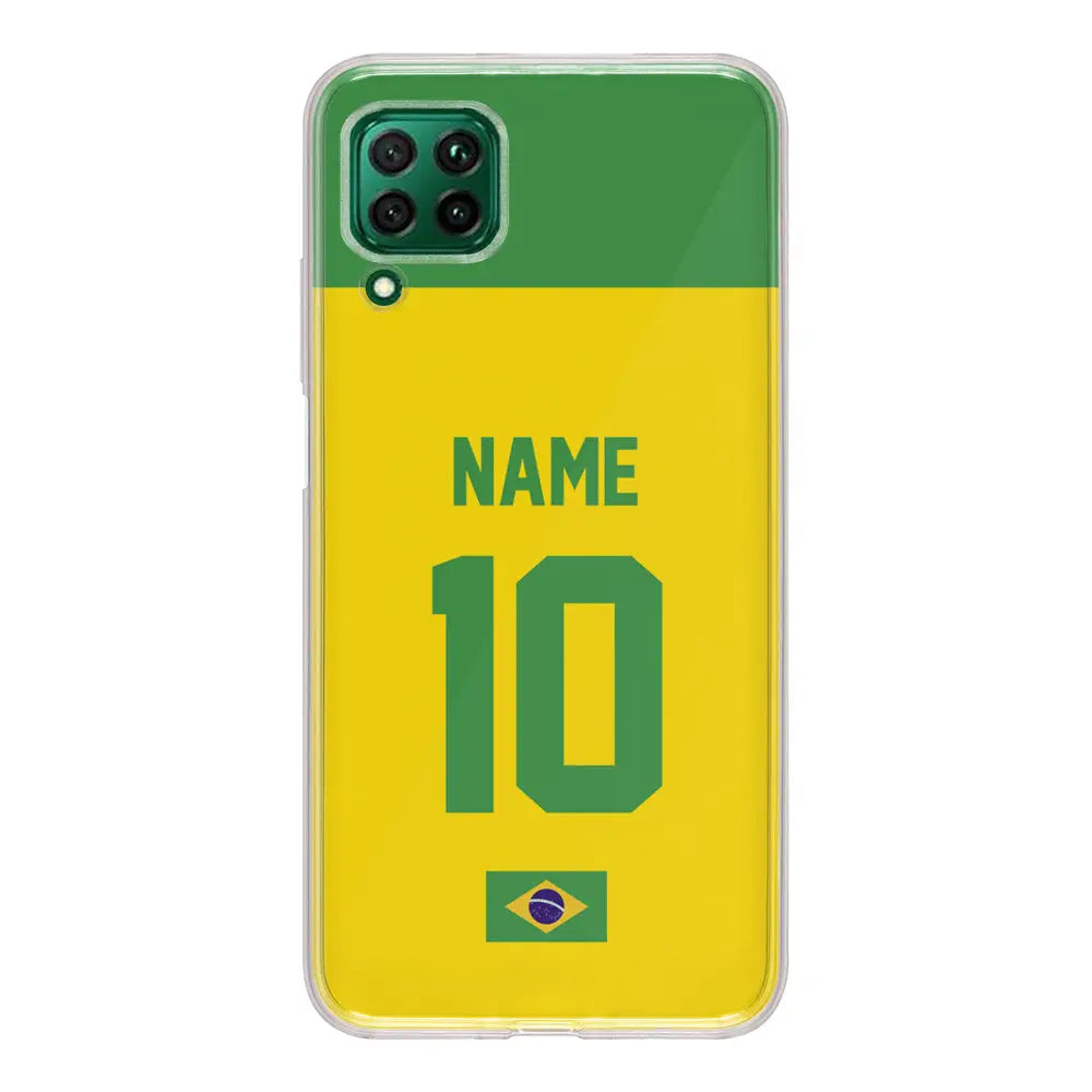 Huawei Nova 7i / P40 lite / Clear Classic Personalized Football Jersey Phone Case Custom Name & Number - Huawei - Stylizedd.com