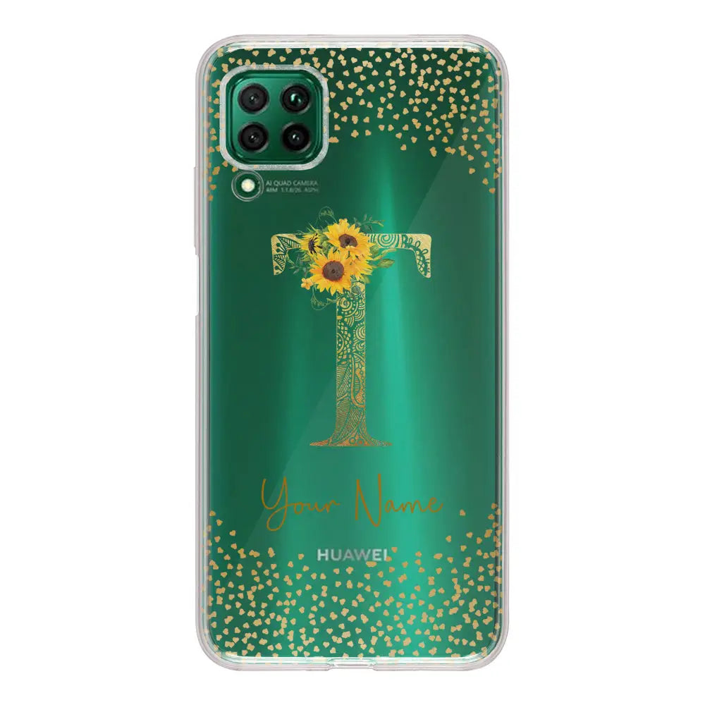 Huawei Nova 7i / P40 lite / Clear Classic Floral Mandala Initial Phone Case - Huawei - Stylizedd.com