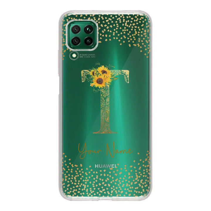 Huawei Nova 7i / P40 lite / Clear Classic Floral Mandala Initial Phone Case - Huawei - Stylizedd.com