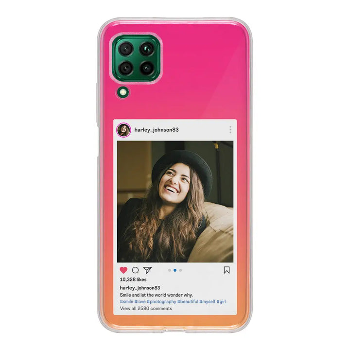 Huawei Nova 7i / P40 lite / Clear Classic Custom Photo Instagram Post Template, Phone Case - Huawei - Stylizedd.com