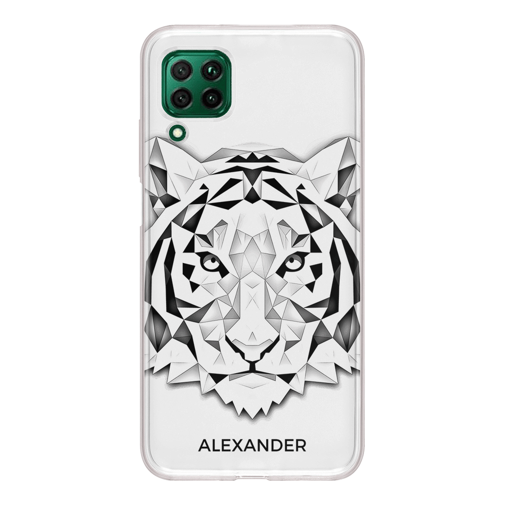 Huawei Nova 7i / P40 lite / Clear Classic Personalized Text Low Poly Art Design Animals, Phone Case - Huawei - Stylizedd.com