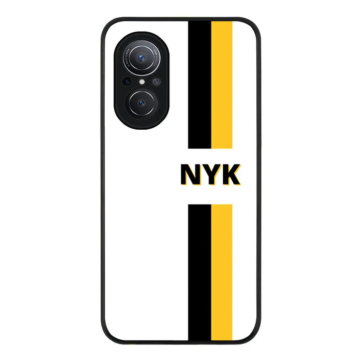 Huawei Nova 9 SE / Rugged Black Custom Striped Monogram Phone Case - Huawei - Stylizedd.com