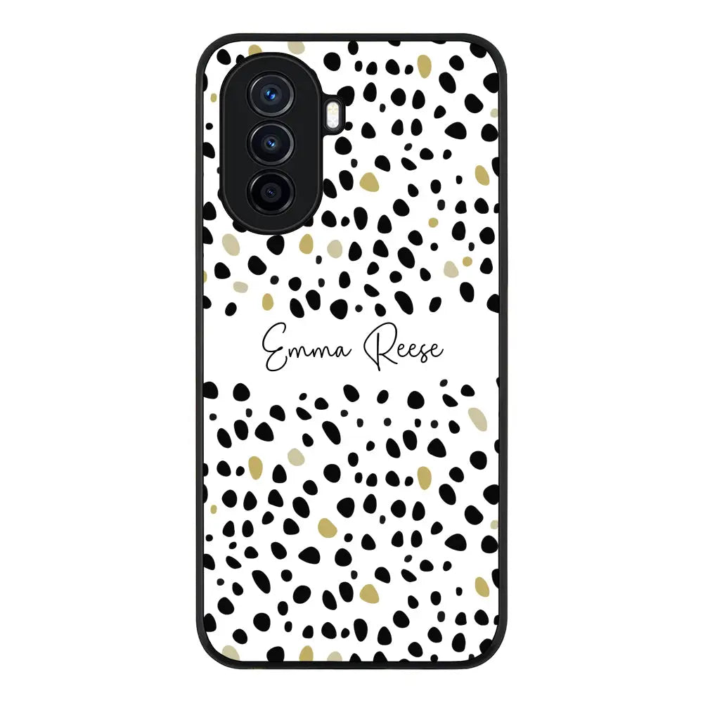 Huawei Nova Y70 / Rugged Black Pebble Multi Color Custom Text, My Name Phone Case - Huawei - Stylizedd.com