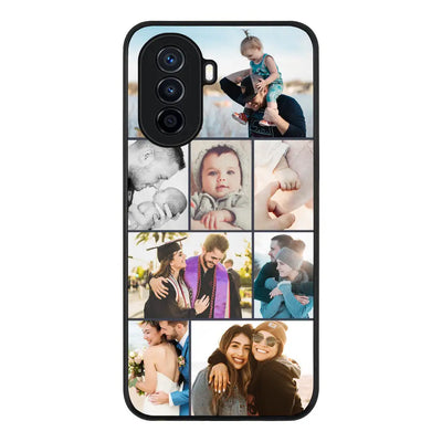 Huawei Nova Y70 / Rugged Black Phone Case Personalised Photo Collage Grid Phone Case - Huawei - Stylizedd