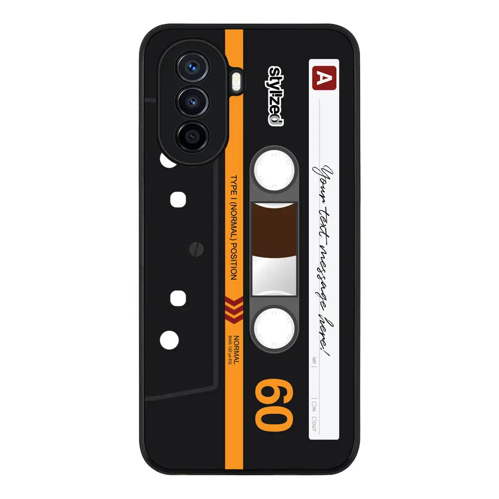 Huawei Nova Y70 / Rugged Black Custom Retro Cassette Tape Phone Case - Huawei - Stylizedd.com