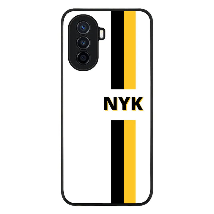 Huawei Nova Y71 / Rugged Black Custom Striped Monogram Phone Case - Huawei - Stylizedd.com