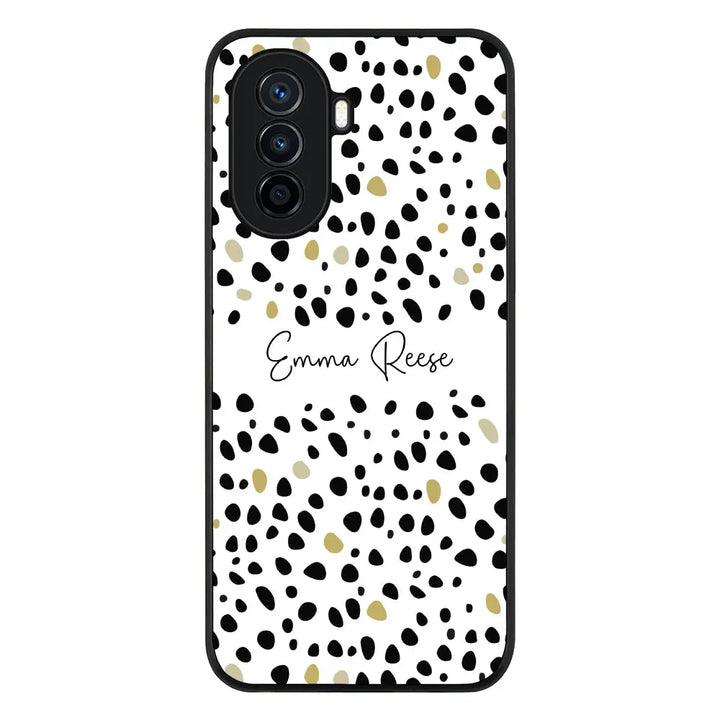 Huawei Nova Y71 / Rugged Black Pebble Multi Color Custom Text, My Name Phone Case - Huawei - Stylizedd.com