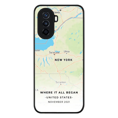 Personalized map Phone Case - Huawei - Nova Y71 / Rugged Black - Stylizedd