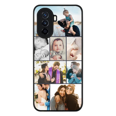 Huawei Nova Y71 / Rugged Black Phone Case Personalised Photo Collage Grid Phone Case - Huawei - Stylizedd