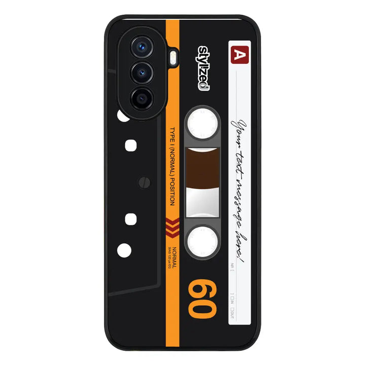 Huawei Nova Y71 / Rugged Black Custom Retro Cassette Tape Phone Case - Huawei - Stylizedd.com