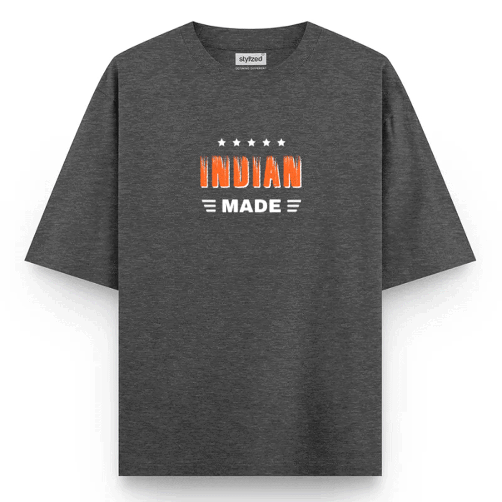Custom Nationality Made T-shirt - Oversize - Charcoal Grey / XS - T-Shirt