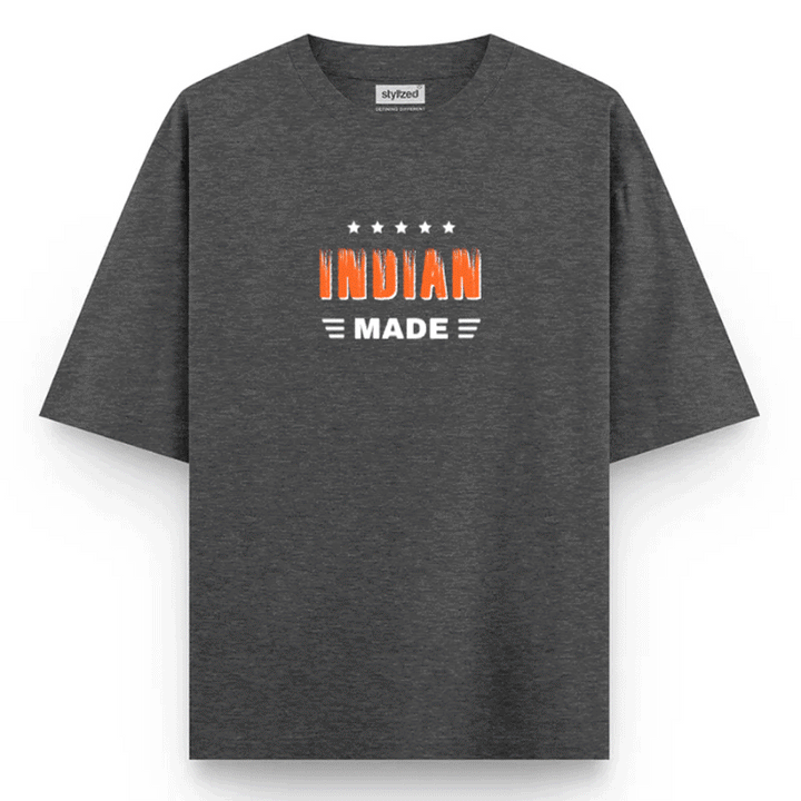 Custom Nationality Made T-shirt - Oversize - Charcoal Grey / XS - T-Shirt