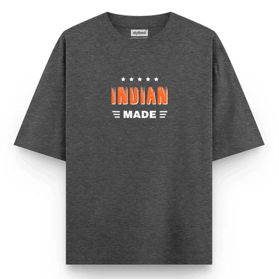 Custom Nationality Made T-shirt - Oversize - Charcoal Grey / XS - T-Shirt
