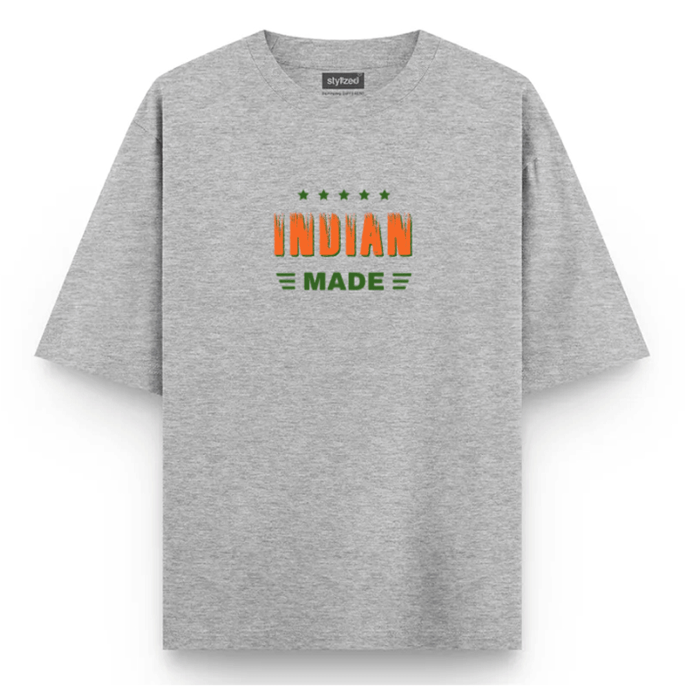 Custom Nationality Made T-shirt - Oversize - Light Grey / XS - T-Shirt