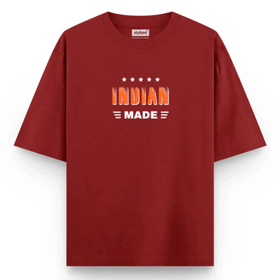 Custom Nationality Made T-shirt - Oversize - Maroon / XS - T-Shirt