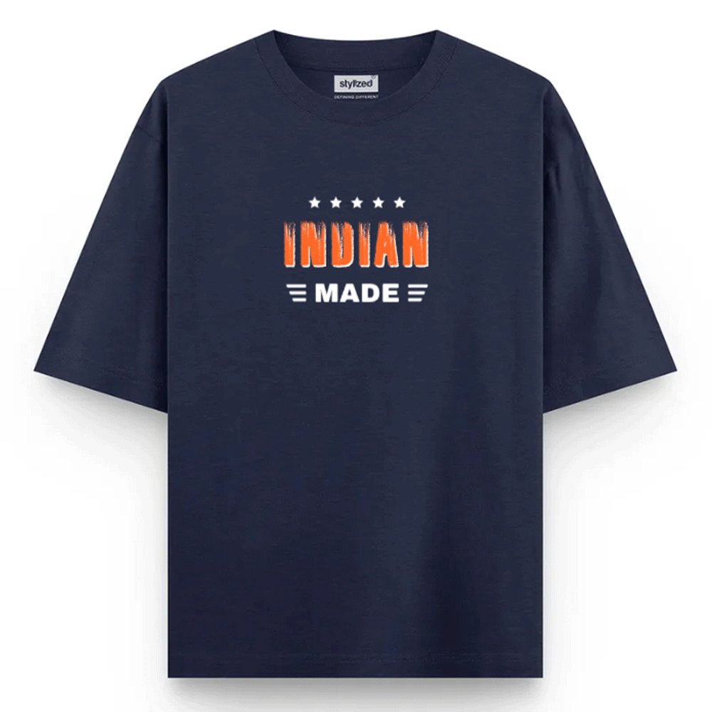 Custom Nationality Made T-shirt - Oversize - Navy Blue / XS - T-Shirt