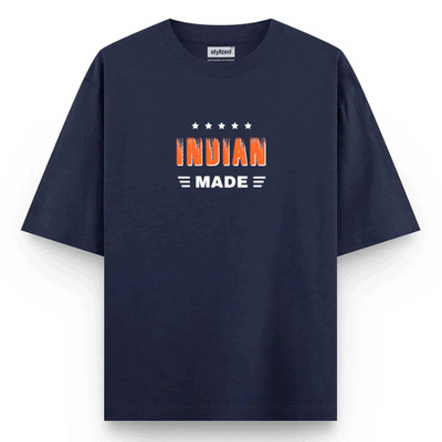 Custom Nationality Made T-shirt - Oversize - Navy Blue / XS - T-Shirt