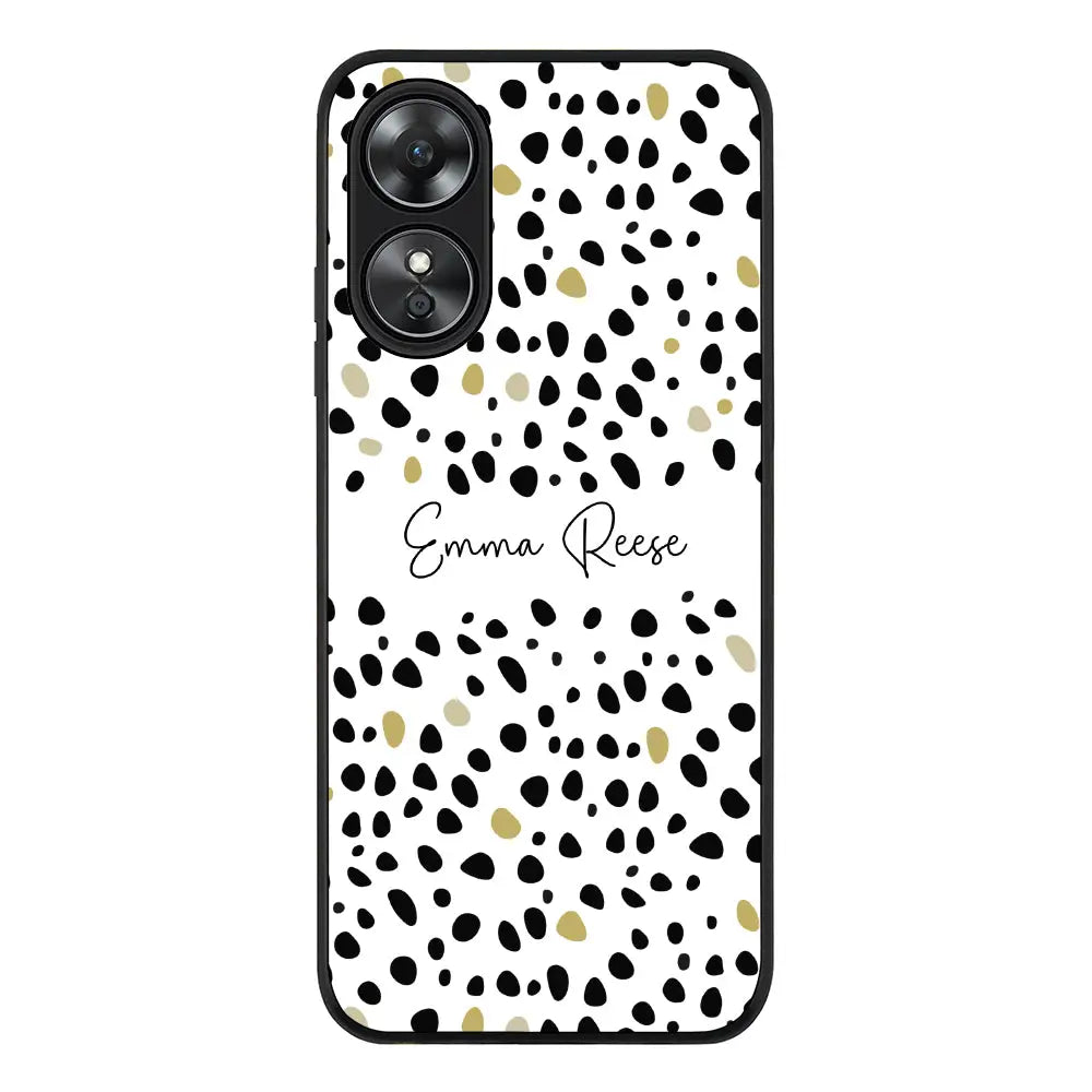 Oppo A17 Rugged Black Pebble Multi Color Custom Text, My Name Phone Case - Oppo - Stylizedd.com