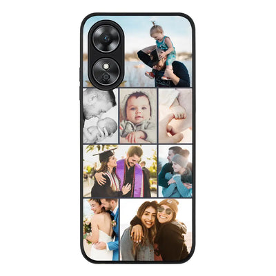 Oppo A17 Rugged Black Personalised Photo Collage Grid Phone Case - Oppo - Stylizedd.com