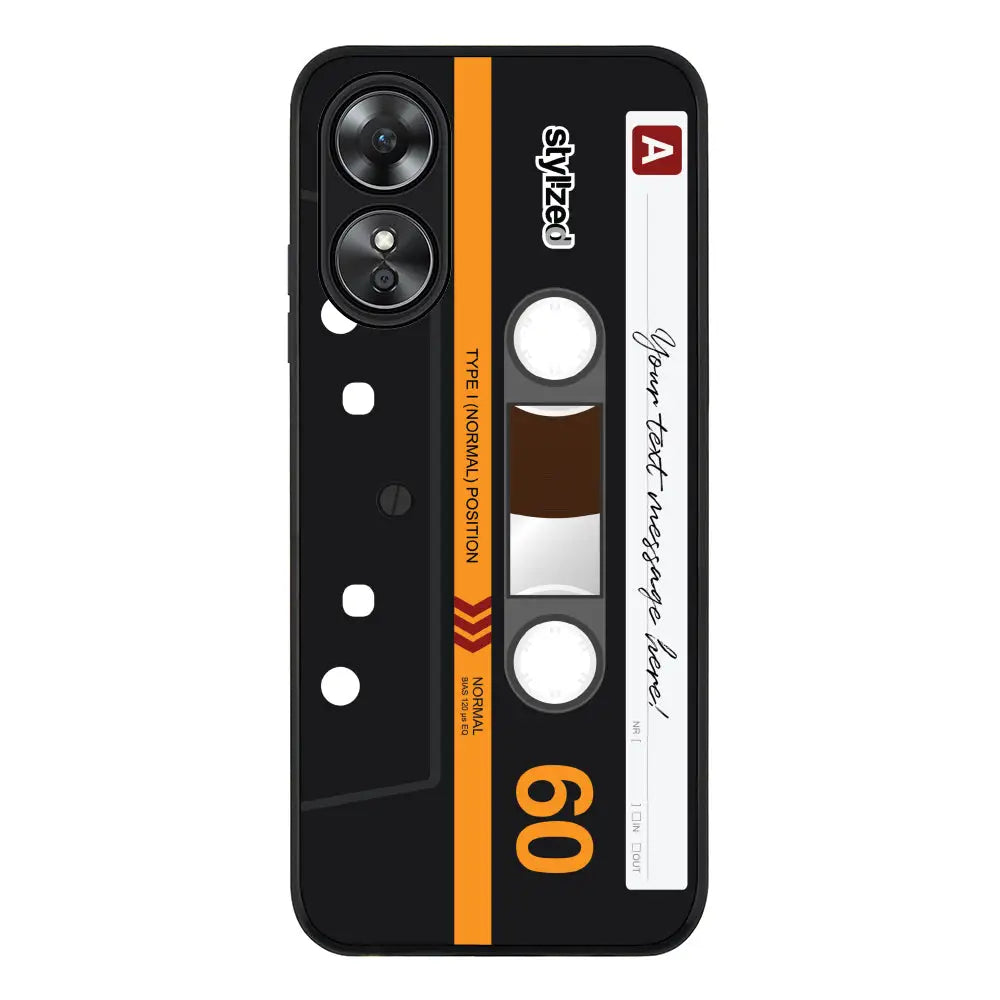 Oppo A17 Rugged Black Custom Retro Cassette Tape Phone Case - Oppo - Stylizedd.com