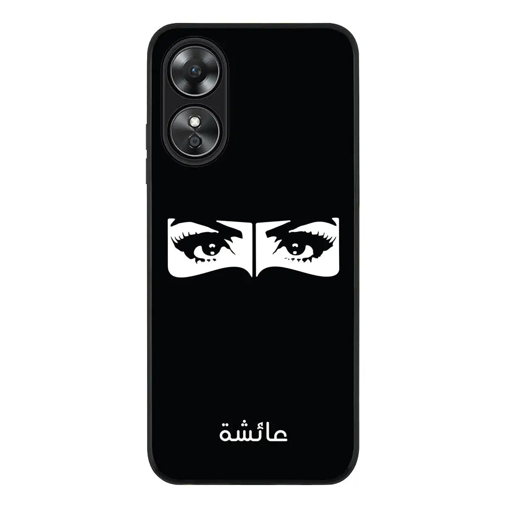 Oppo A17 / Rugged Black Custom Name Niqabi Eye, Phone Case - Oppo - Stylizedd.com