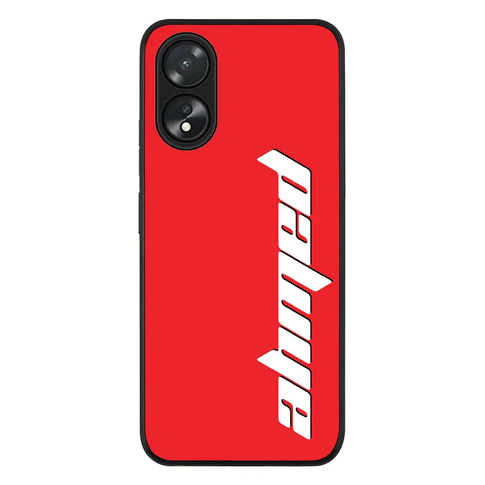 Oppo A18 / Oppo A38 / Rugged Black Phone Case Custom Text, Vertical Name Phone Case - Oppo - Stylizedd