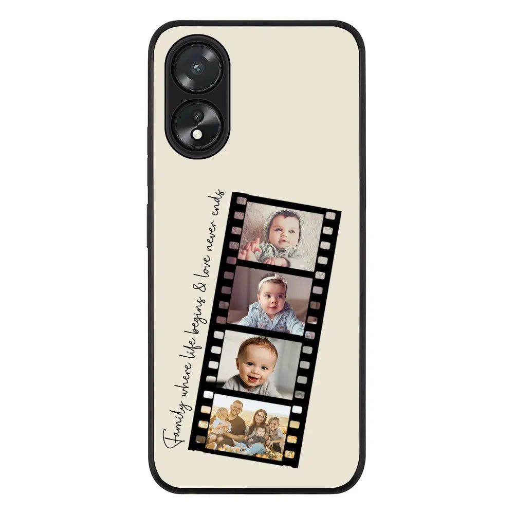 Custom Film Strips Personalised Movie Strip Phone Case - Oppo - A18 / A38 / Rugged Black - Stylizedd