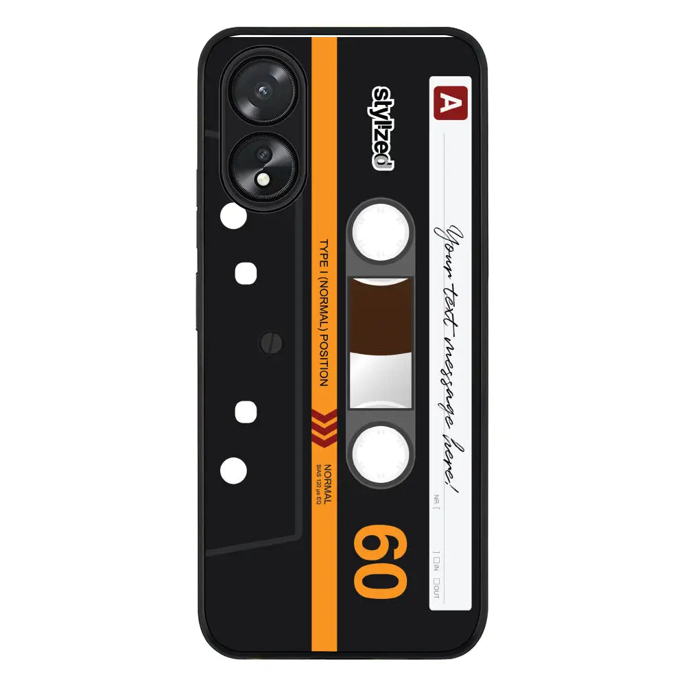 Oppo A18 / Oppo A38 / Rugged Black Phone Case Custom Retro Cassette Tape Phone Case - Oppo - Stylizedd