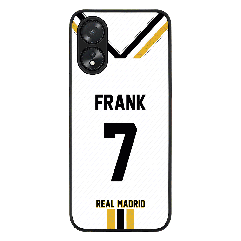 Personalized Football Clubs Jersey Phone Case Custom Name & Number - Oppo - A18 / A38 / Rugged Black