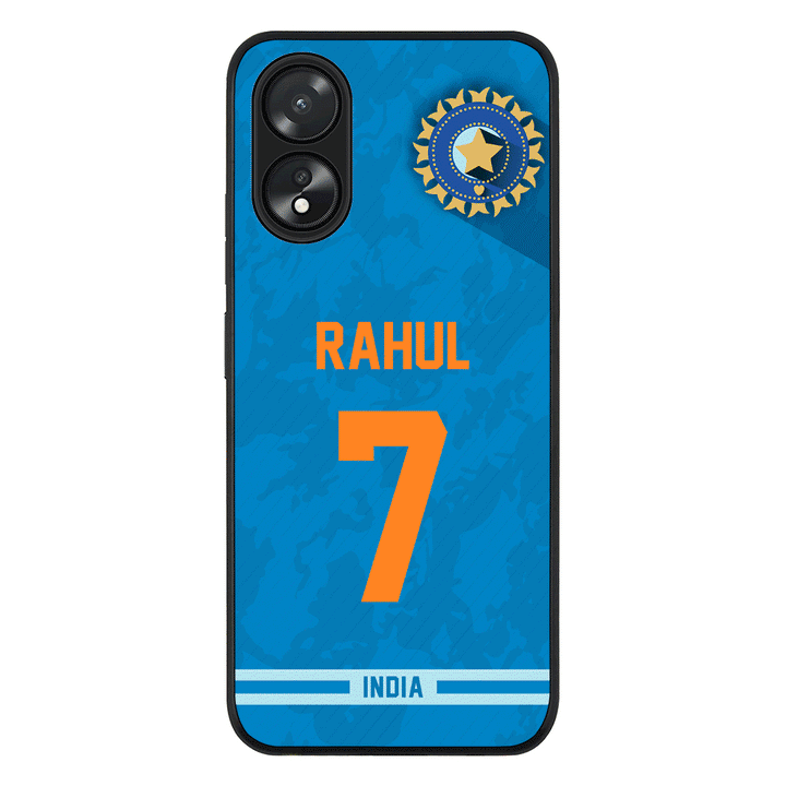 Oppo A18 / Oppo A38 / Rugged Black Personalized Cricket Jersey Phone Case Custom Name & Number - Oppo - Stylizedd.com