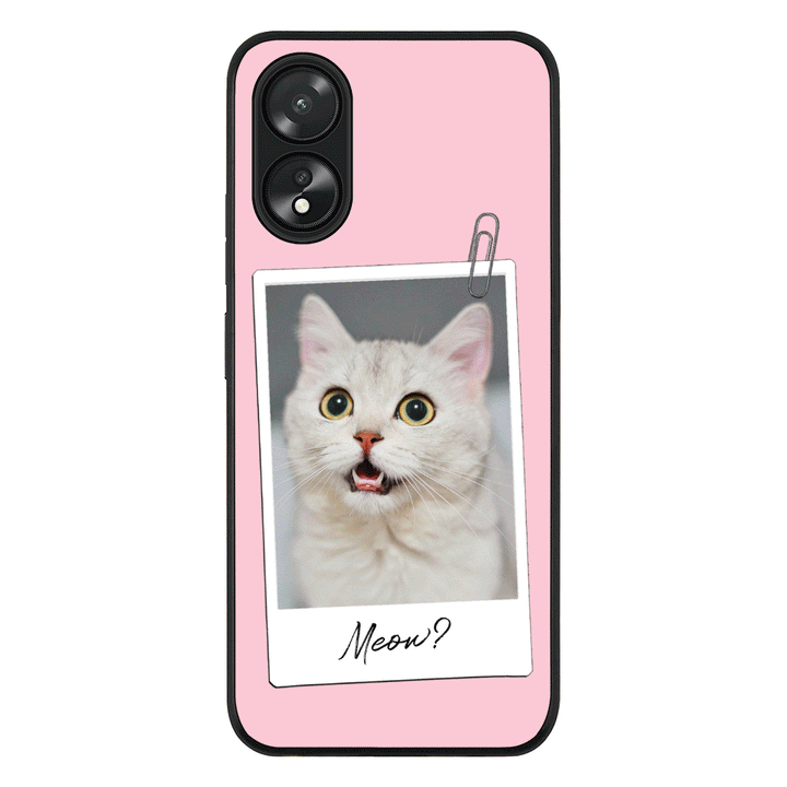 Oppo A18 / Oppo A38 / Rugged Black Polaroid Photo Pet Cat, Phone Case - Oppo - Stylizedd.com