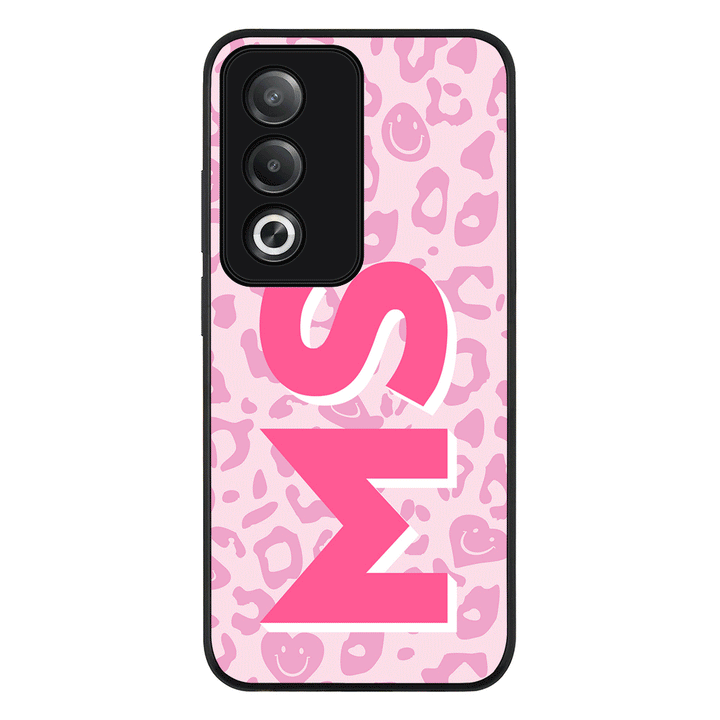 Oppo A3 Pro / A80 / Rugged Black Custom Monogram Initial 3D Shadow Text Seamless Pattern, Phone Case - Oppo - Stylizedd.com