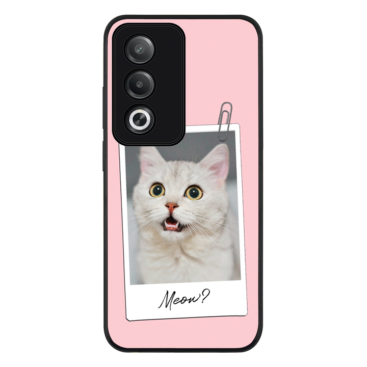 Oppo A3 Pro / A80 / Rugged Black Polaroid Photo Pet Cat, Phone Case - Oppo - Stylizedd.com
