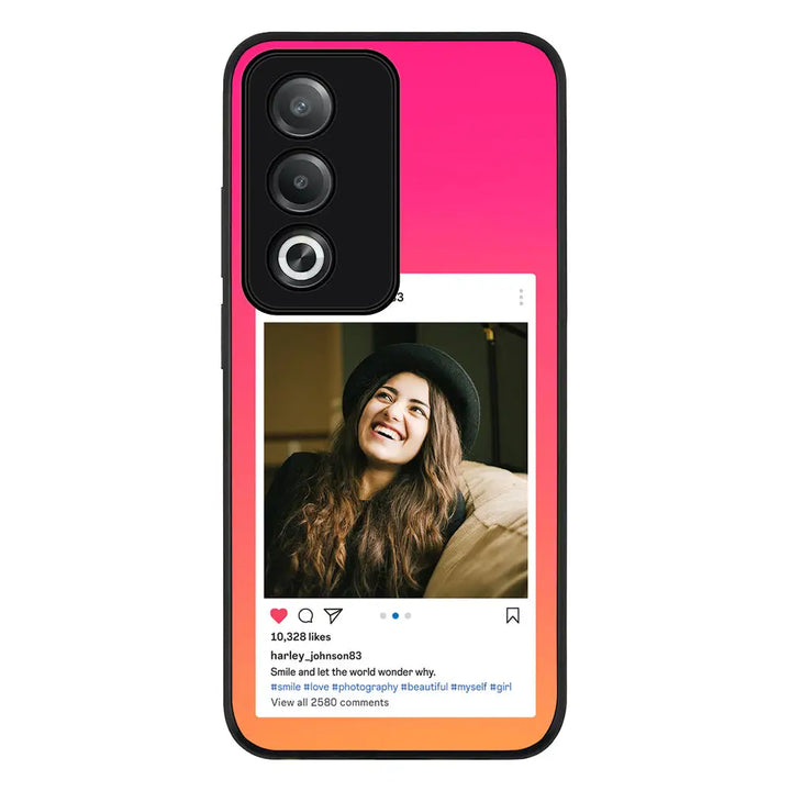 Oppo A3 Pro / A80 / Rugged Black Custom Photo Instagram Post Template, Phone Case - Oppo - Stylizedd.com
