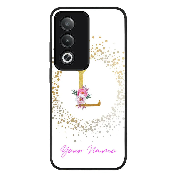 Oppo A3 Pro / A80 / Rugged Black Floral Initial Phone Case - Oppo - Stylizedd.com