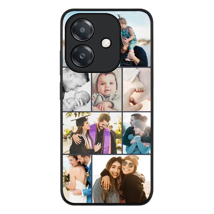 Oppo A3x 4G / A3 4G / Rugged Black Personalised Photo Collage Grid Phone Case - Oppo - Stylizedd.com