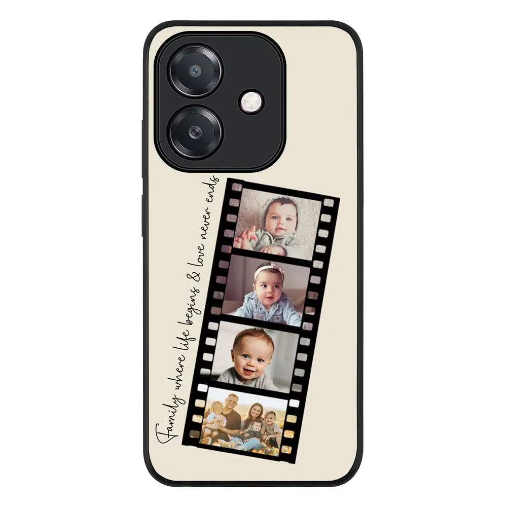 Oppo A3x 4G / A3 4G / Rugged Black Custom Film Strips Personalised Movie Strip, Phone Case - Oppo - Stylizedd.com