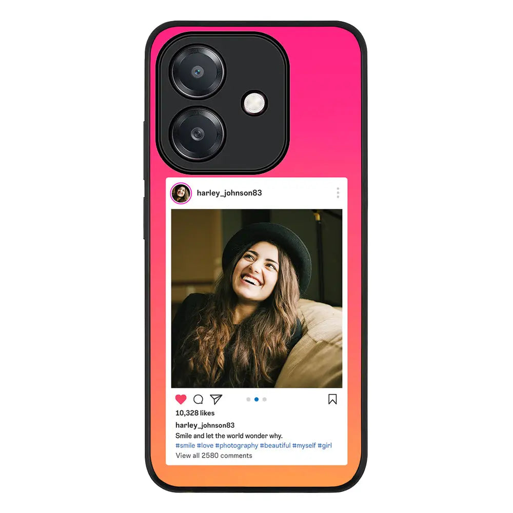 Oppo A3x 4G / A3 4G / Rugged Black Custom Photo Instagram Post Template, Phone Case - Oppo - Stylizedd.com