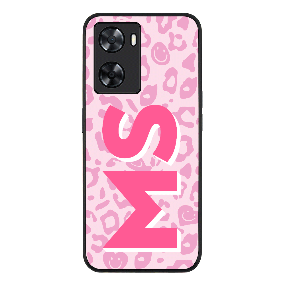 Oppo A57 4G / Oppo A7 7 4G / Oppo A77s / Rugged Black Custom Monogram Initial 3D Shadow Text Seamless Pattern, Phone Case - Oppo - Stylizedd.com