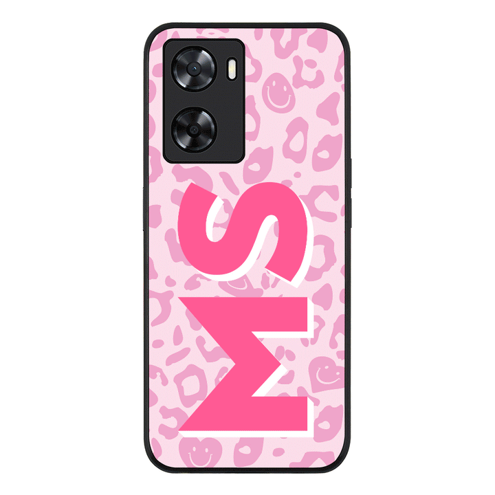 Oppo A57 4G / Oppo A7 7 4G / Oppo A77s / Rugged Black Custom Monogram Initial 3D Shadow Text Seamless Pattern, Phone Case - Oppo - Stylizedd.com