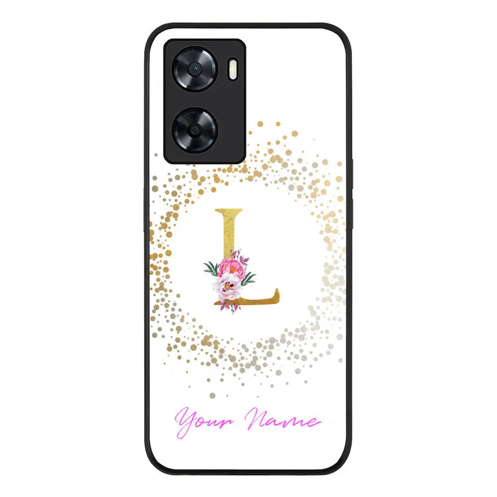 Oppo A57 4G / Oppo A7 7 4G / Oppo A77s / Rugged Black Floral Initial Phone Case - Oppo - Stylizedd.com