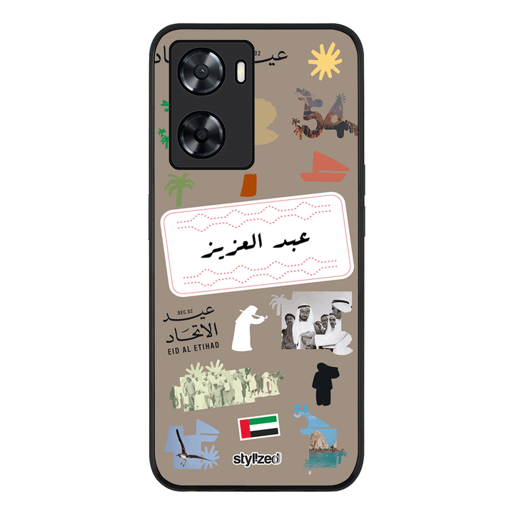 Oppo A57 4G / Oppo A77 4G / Oppo A77s / Rugged Black Custom Eid Al Etihad 54 National Day Sticker, Phone Case - Oppo - Stylizedd.com