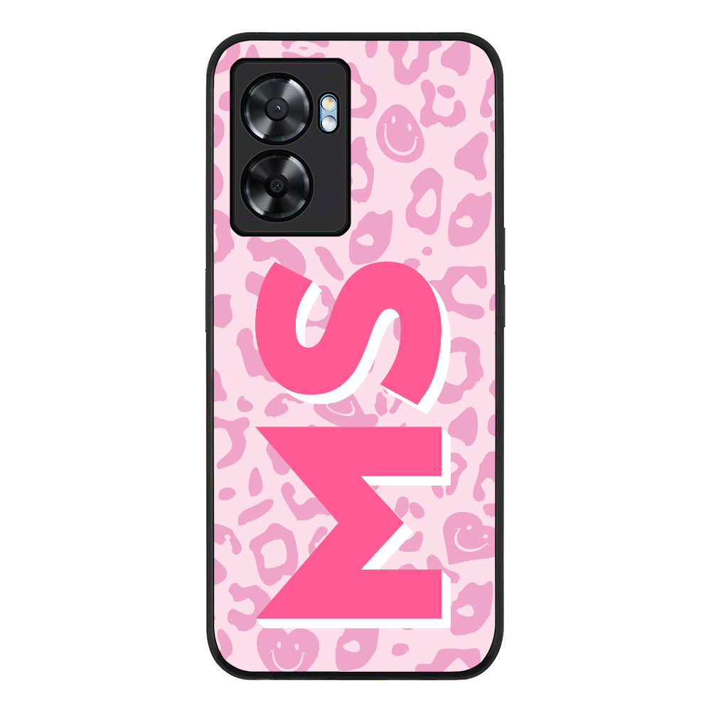 Oppo A57 5G / Rugged Black Custom Monogram Initial 3D Shadow Text Seamless Pattern, Phone Case - Oppo - Stylizedd.com
