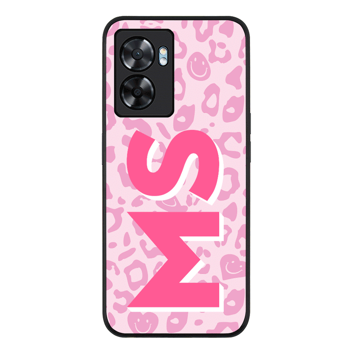 Oppo A57 5G / Rugged Black Custom Monogram Initial 3D Shadow Text Seamless Pattern, Phone Case - Oppo - Stylizedd.com
