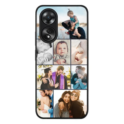 Personalised Photo Collage Grid Phone Case - Oppo - A58 4G / Rugged Black - Stylizedd