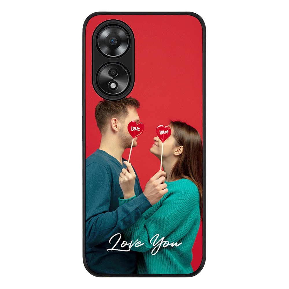 Custom Photo Valentine Phone Case - Oppo - A58 4G / Rugged Black - Stylizedd