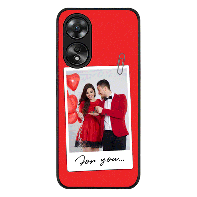 Personalized Polaroid Photo Valentine Phone Case - Oppo - A58 4G / Rugged Black - Stylizedd